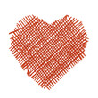 Red threads heart valentines love day isolated on white