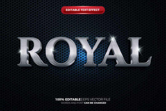 royal metal steel glow cinematic 3d editable text effect