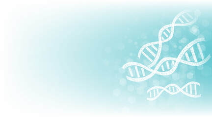 Aufkleber - DNA double helix on white and blue background. Graphic of DNA with futuristic element.Genetics background. Science and Technology concept. 