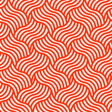 Abstract Seamless Geometric Wave Orange Pattern Vector Background
