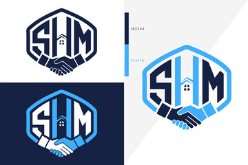 Letter S H M Monogram Real estate logo Vector Template