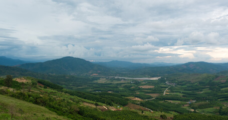 Wall Mural - landscape with clouds.point overlooking the landscape of laos
