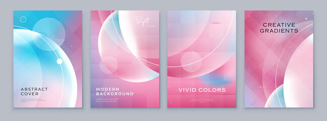 Wall Mural - fluid abstract gradient background cover design. modern style poster, brochure or flyer with pastel 