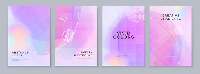 Wall Mural - fluid abstract gradient background cover design. modern style poster, brochure or flyer with pastel 