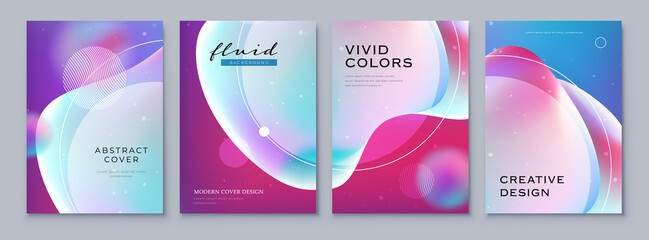 Wall Mural - fluid abstract gradient background cover design. modern style poster, brochure or flyer with pastel 