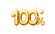 100 Off balloons, discount sale, balloon in the form of a digit, golden confetti. Vector