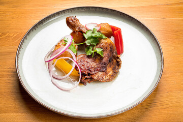 Poster - chicken with baked potato and vegetables