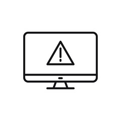Editable computer warning alert line icon. Vector illustration isolated on white background. using for website or mobile app