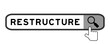 © bankrx - Search banner in word restructure with hand over magnifier icon on white background