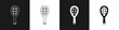Set Tennis racket icon isolated on black and white background. Sport equipment. Vector