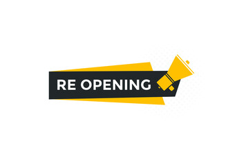 Re-opening button. Re-opening web templates. Social Media banner.