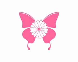 Sticker - Butterfly with flower silhouette logo