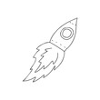 Vector drawn spaceship, drawing in doodle style