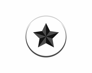 Wall Mural - black star with polygon vector logo
