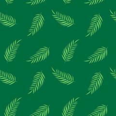 Naklejka na meble This is a seamless pattern with leaves on a green background