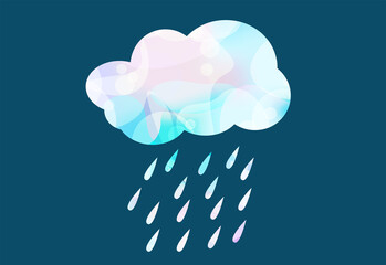 Wall Mural - rain and cloud, rainy season, weather nature background, flood natural disaster, vector illustration
