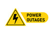 Power Outages sign icon. Clipart image isolated on white background