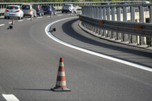 Italian Highway Road Works A7 Milan To Genoa