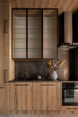 Wall Mural - Modern kitchen with wooden decor