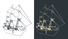 Sailing Ship From The 16th-18th Centuries