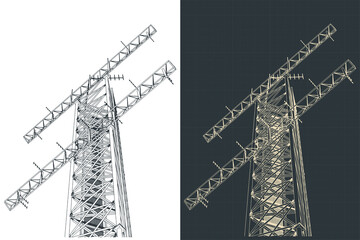 Antenna tower illustrations