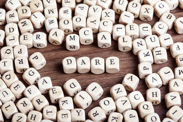 Wall Mural - Dare, letter dices word