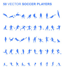 50 Soccer players - Vector