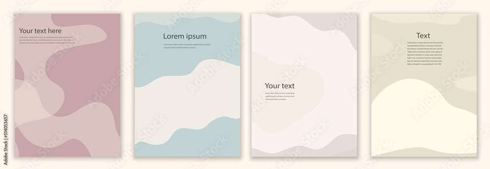 Creative modern layout template set in minimalist style with curved ...
