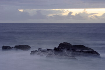 Wall Mural - Long exposure seascape at dusk