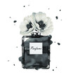Perfume bottle with flowers. Fashion and style, clothes and accessories