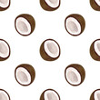 © Viktoriia - Seamless pattern with iIllustration of a coconut on a white background