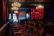 Interior Of Luxury Restaurant In Classical Style
