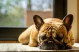 Fototapeta Tęcza - Sleeping French Bulldog 