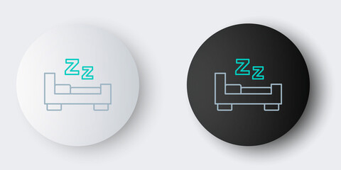 Sticker - Line Time to sleep icon isolated on grey background. Sleepy zzz. Healthy lifestyle. Colorful outline concept. Vector