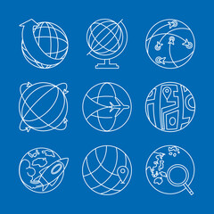 Wall Mural - set of world