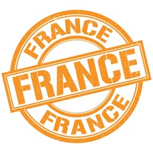 FRANCE Text Written On Orange Stamp Sign