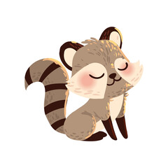 Canvas Print - cute raccoon icon