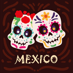 Wall Mural - mexico sugar skulls