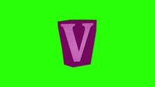 Alphabet V - Ransom Note Animation Paper Cut On Green Screen