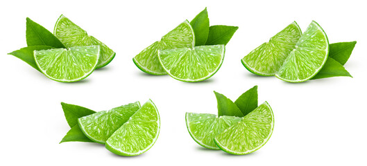 Wall Mural - Lime isolated on white background