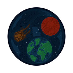 Canvas Print - space planets and asteroid