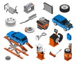 © Macrovector - Isometric Car Repair Set