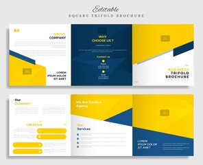  creative square trifold brochure design template vector