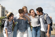 © Egoitz - Positive happy group of teenagers having fun together