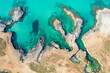 Vista aerea della riserva naturale marina di torre guaceto, brindisi, puglia