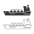 Tanker ship liquified gas transportation icon collection - Lng carrier