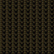 Seamless vector pattern with golden flowers on a black background.