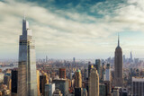 Fototapeta  - Manhattan skyline in New York City at sunset, NY, USA