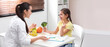 © New Africa - Little girl visiting professional nutritionist in office. Banner design