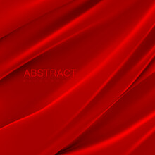 Red Silky Fabric. Abstract Background.